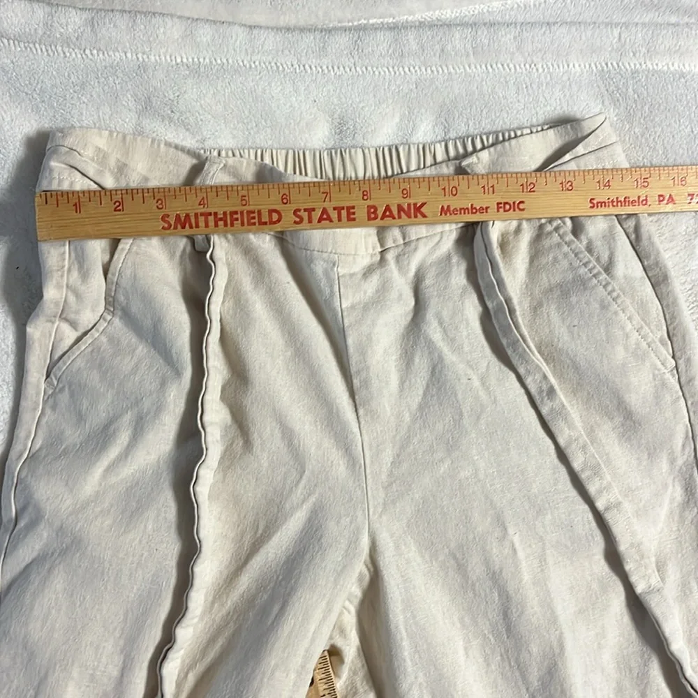 J Crew Cream Wide-Leg Pants with Drawstring - Picture 3 of 9